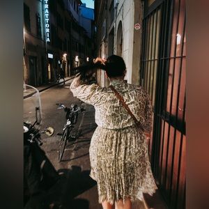 Current Air Leopard Print Necktie Dress